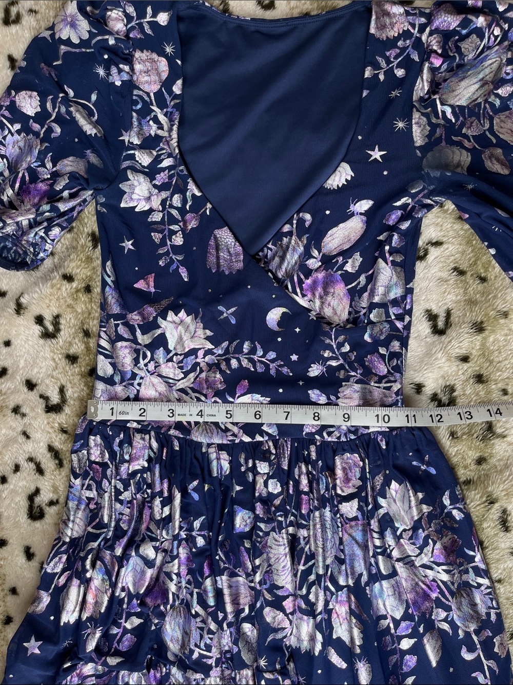 Navy Floral V-Neck Tiered Maxi Dress - Picture 6 of 11